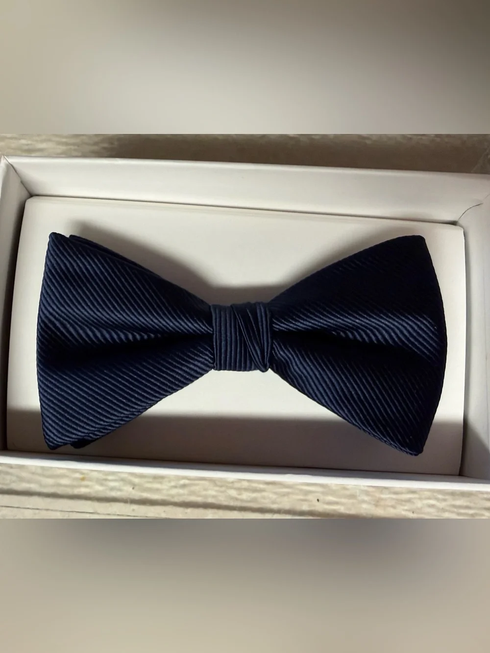 Calvin Klein Men's Blue Ribbed Bow Tie